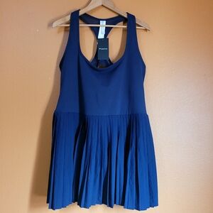 Fabletics Navy Blue Hot Shot Pleated Dress Classic Mini Size XXL/1X